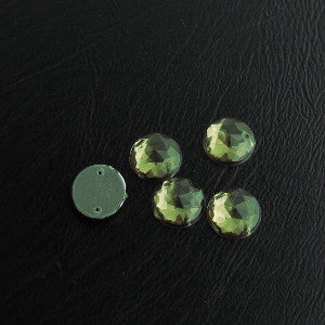 Ommeltava strassi, pyöreä, 20x5mm, vihreä
