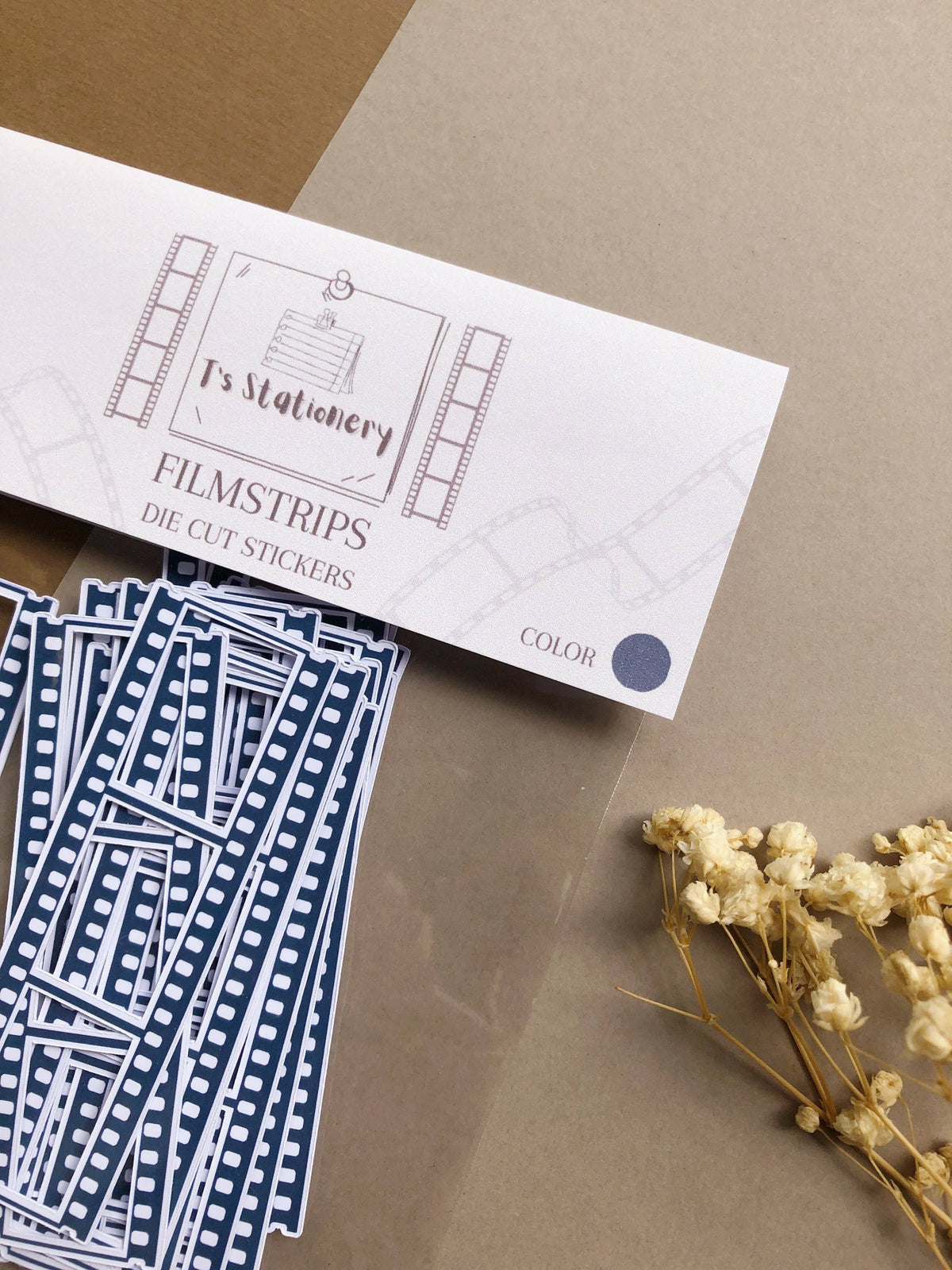 Filminpätkä tarra, 18kpl, laivastonsininen
