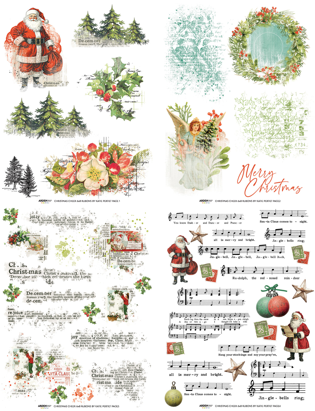 Christmas Cheer rub-ons