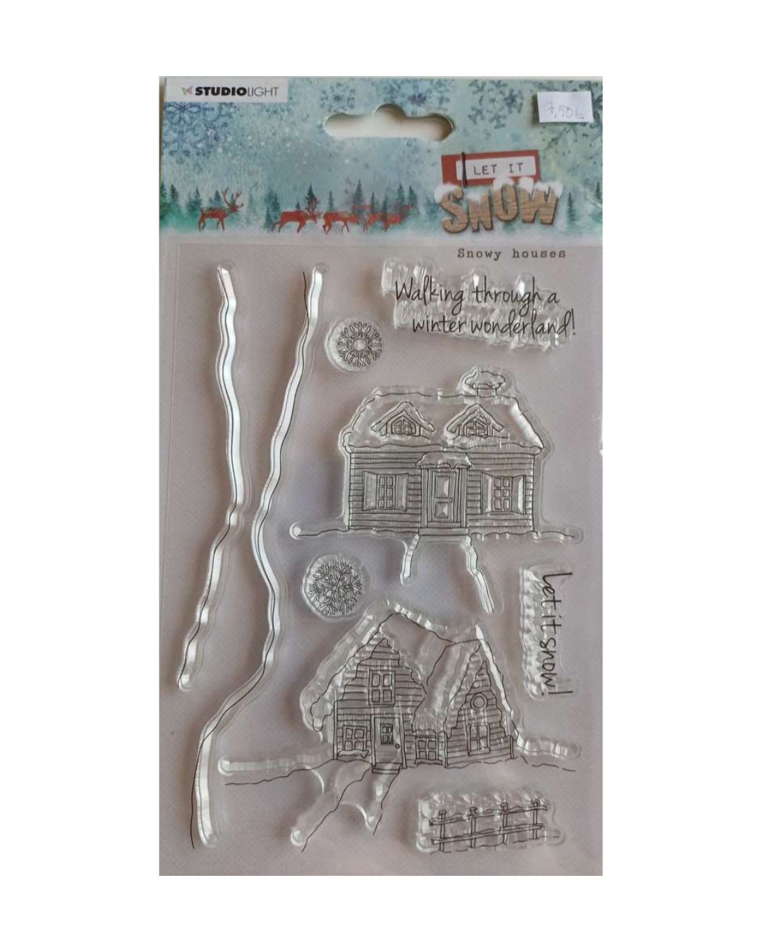 Akryylileimasinsetti Snowy houses
