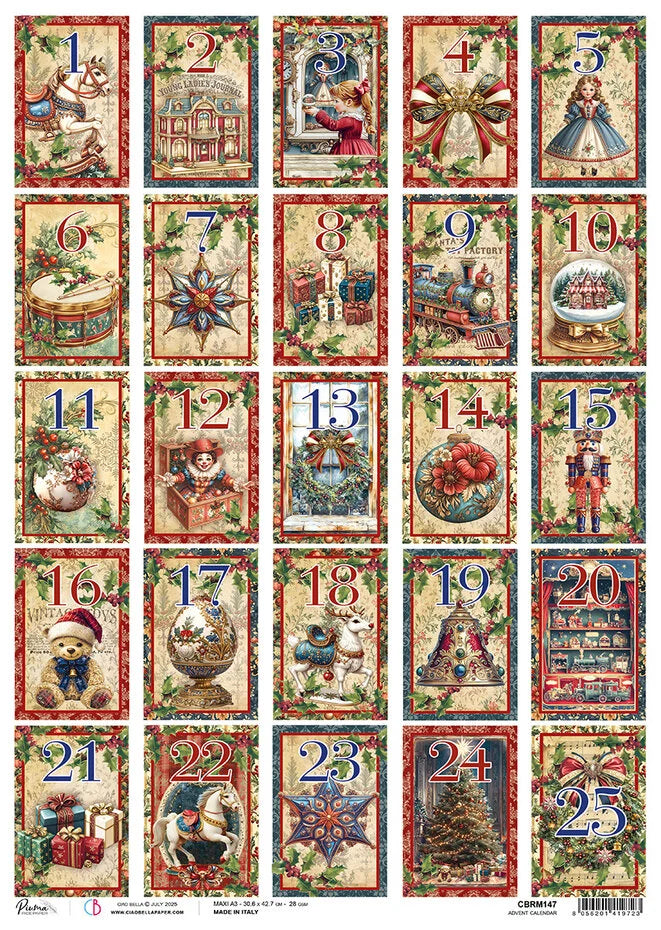 Advent Calendar riisipaperi A3