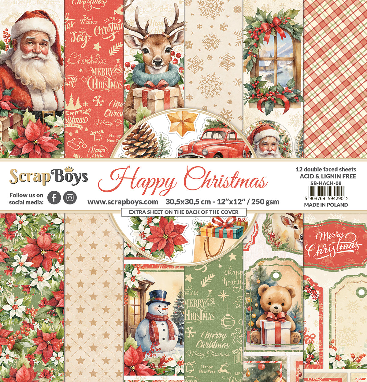 Happy Christmas 12" paperipakkaus