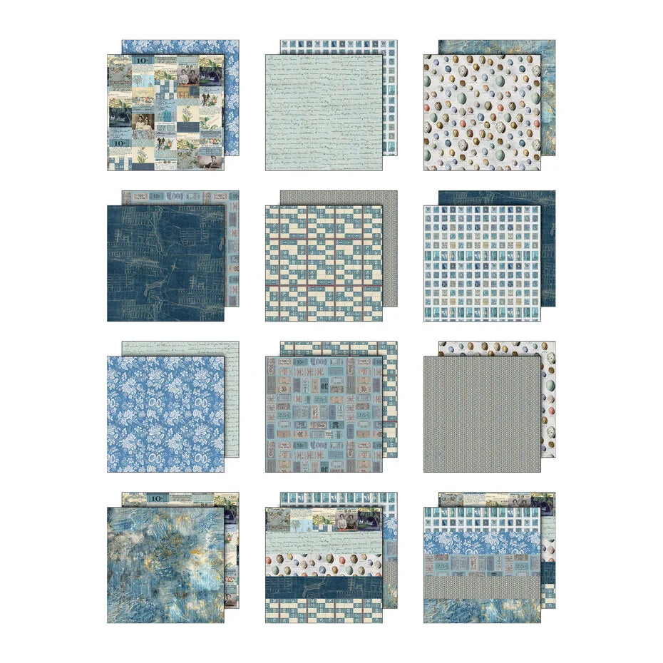 Tim Holtz paperikko Blue 12"