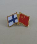 Pin Finnish and Chinese Flags