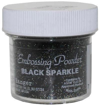 Embossing powder black sparkle