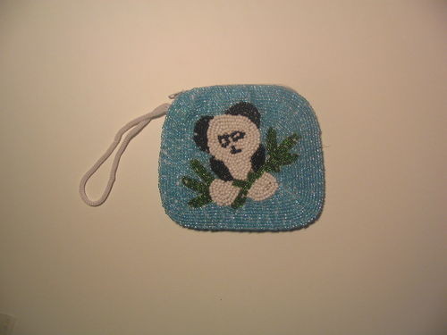 Panda purse, beaded