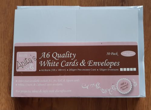 A6 Card + envelope white, 50pcs