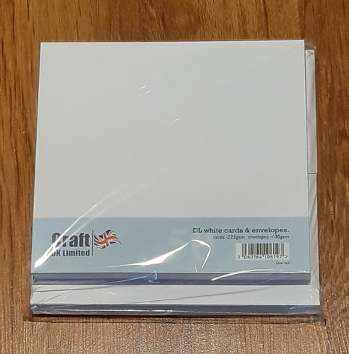 DL Card + envelope white, 50pcs