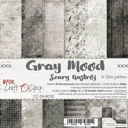 Basic 02 Gray mood 6" paper collection set