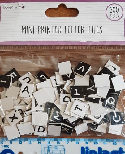 Letter Tiles Mini Black and White