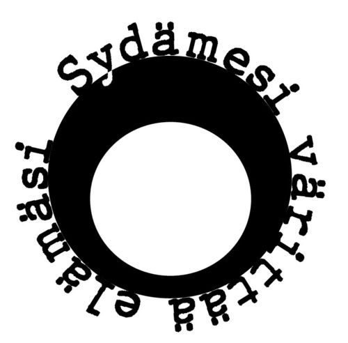 Rubber stamp Sydämesi värittää (Finnish text stamp)