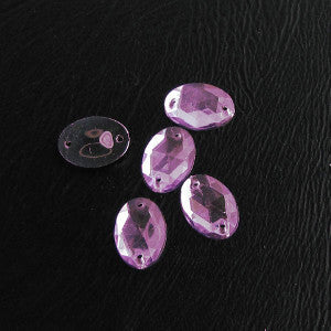 Ommeltava strassi, fasettiovaali 14x10mm, liila