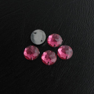 Ommeltava strassi, pyöreä, 16x4,5mm, fuksia
