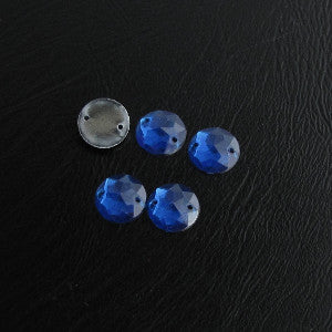 Ommeltava strassi, pyöreä, 20x5mm, koboltinsininen