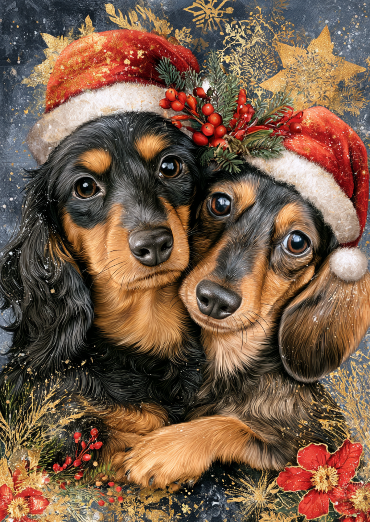 Christmas Cuddles: Dachshund kortti
