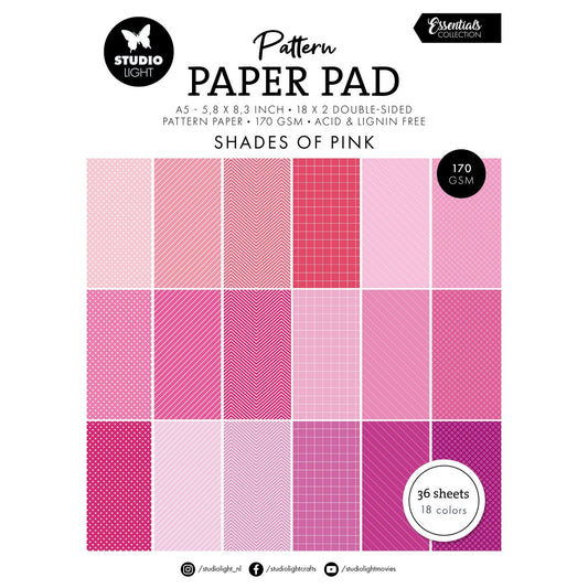 Shades of pink pattern paperilehtiö A5