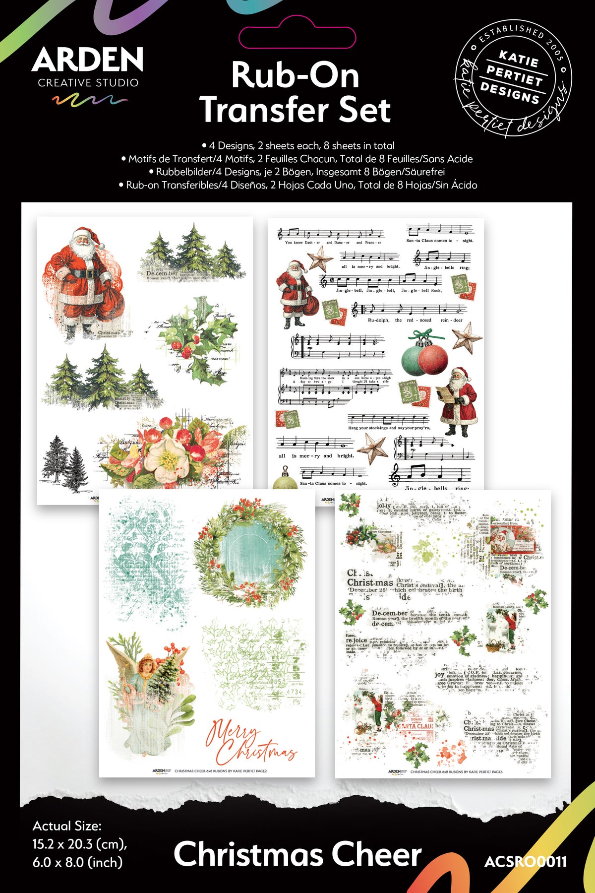 Christmas Cheer rub-ons