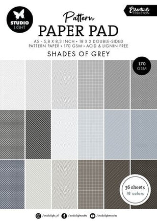 Shades of grey pattern paperilehtiö A5