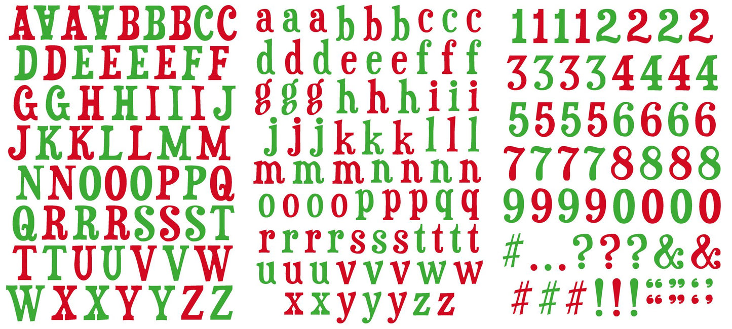 Vintage Christmas Alpha stickers
