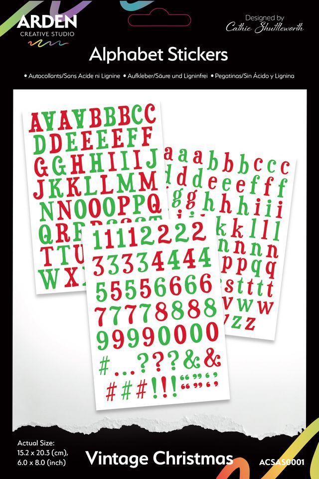 Vintage Christmas Alpha stickers