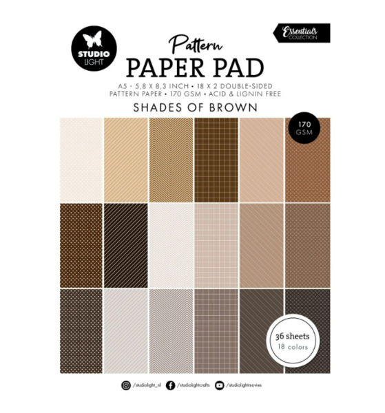 Shades of brown pattern paperilehtiö A5