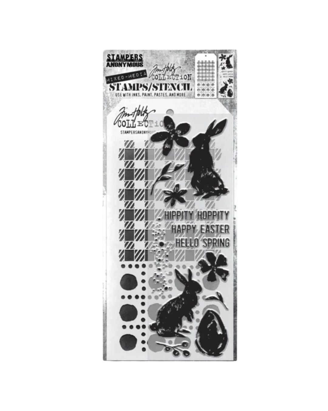 Sapluuna + leimasinsetti Mixed Media Spring Shadows Tim Holtz