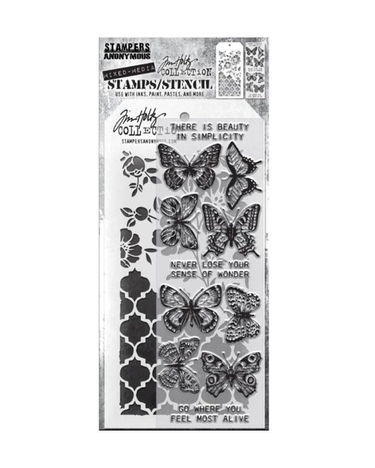 Sapluuna + leimasinsetti Mixed Media #24 Tim Holtz