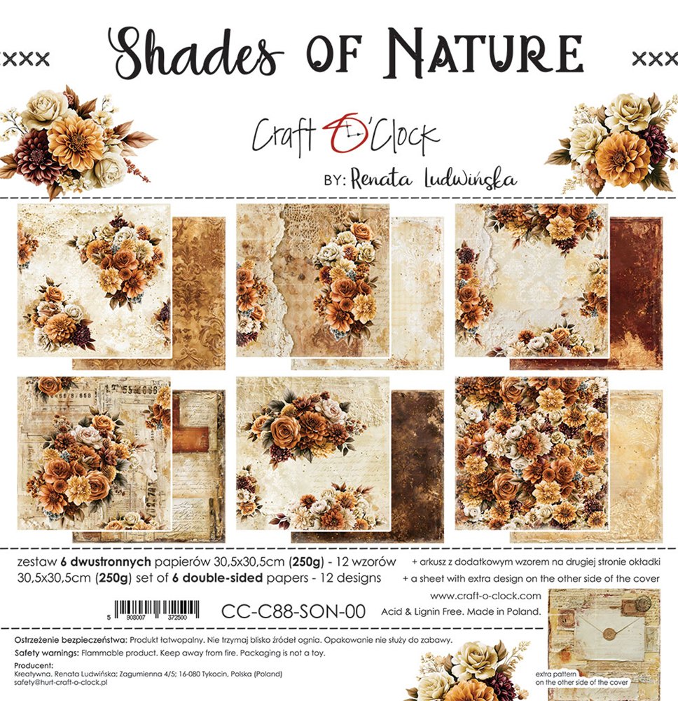Shades of Nature 12" skräppipaperipakkaus