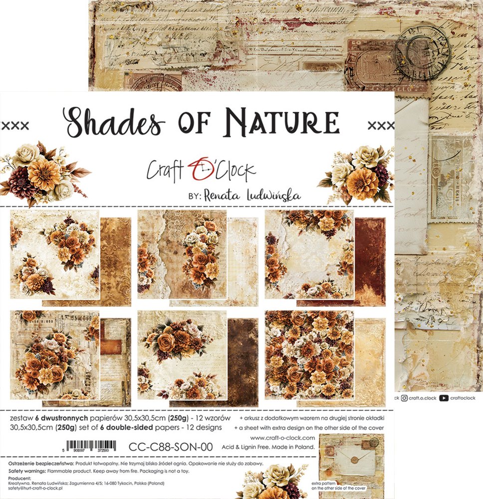 Shades of Nature 12" skräppipaperipakkaus