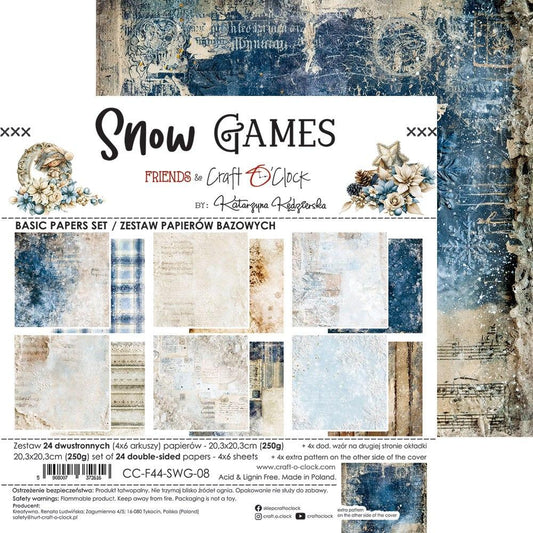 Snow Games 8" tausta skräppipaperipakkaus