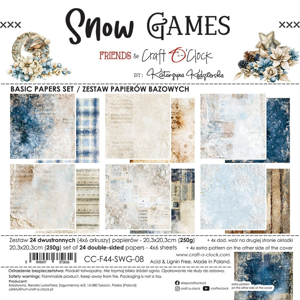 Snow Games 8" tausta skräppipaperipakkaus