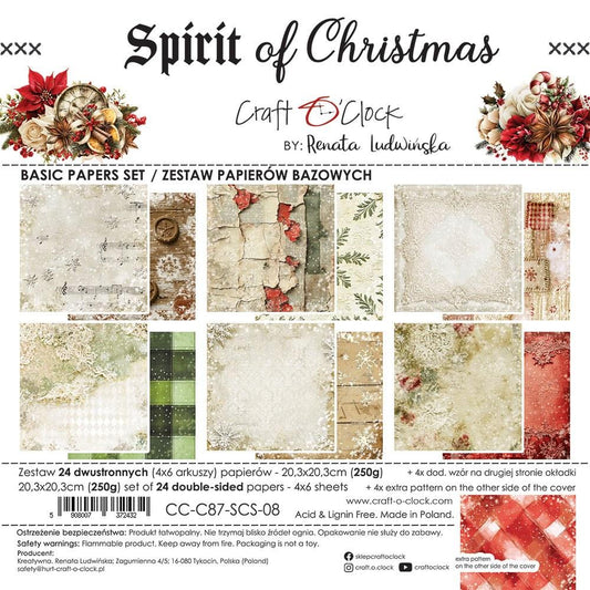 Spirit of Christmas 8" tausta skräppipaperipakkaus
