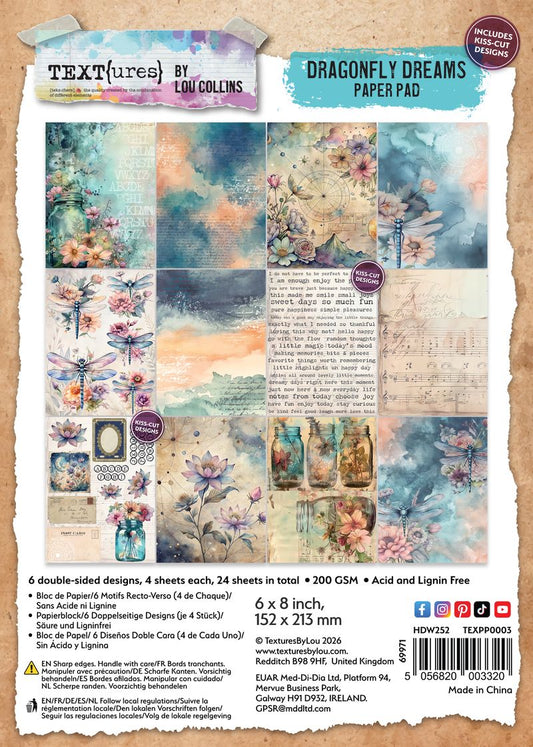 TEXT(ures) Dragonfly Dreams 6x8 paperikko