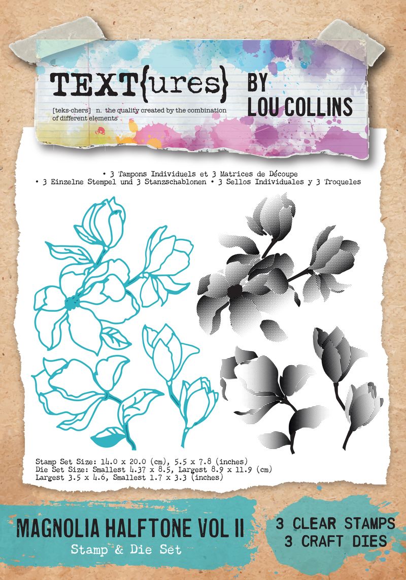Magnolia Halftone vol 2 leimat ja stanssit