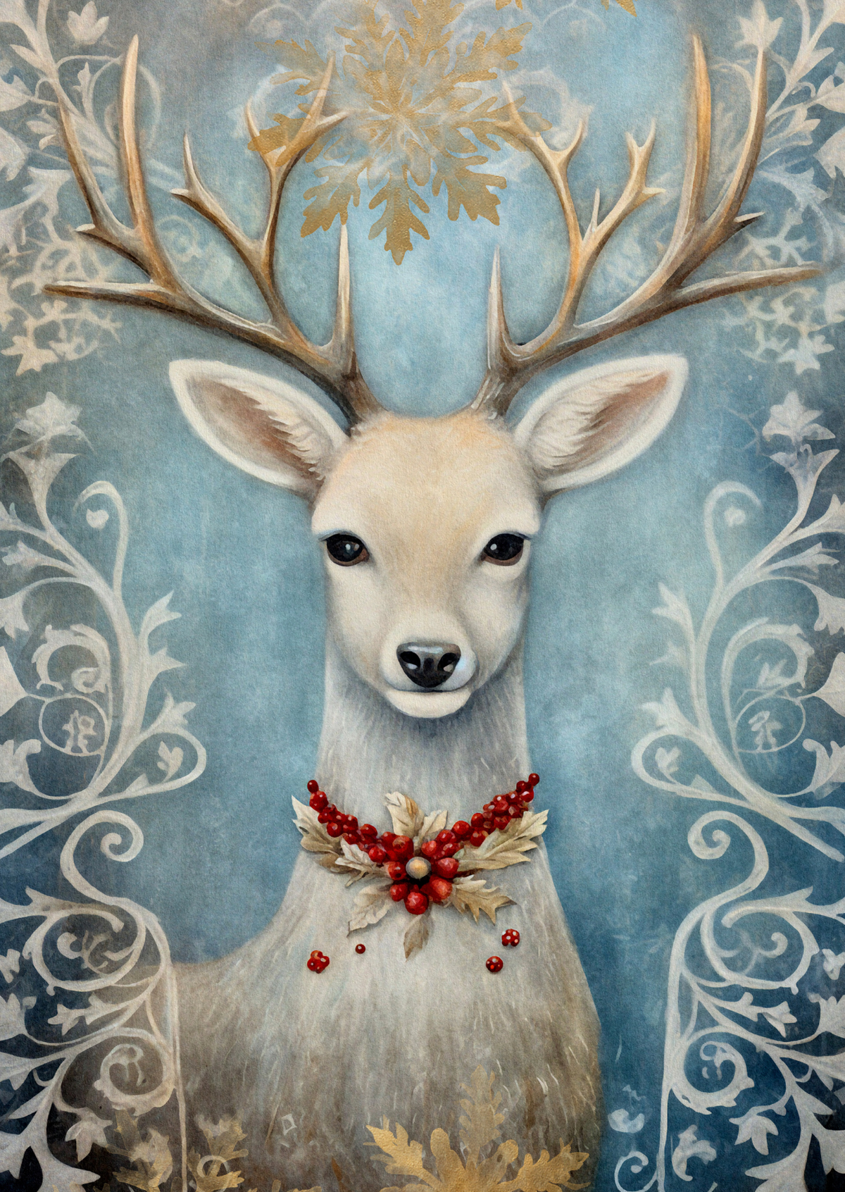 Christmas Animals: Deer (white) kortti