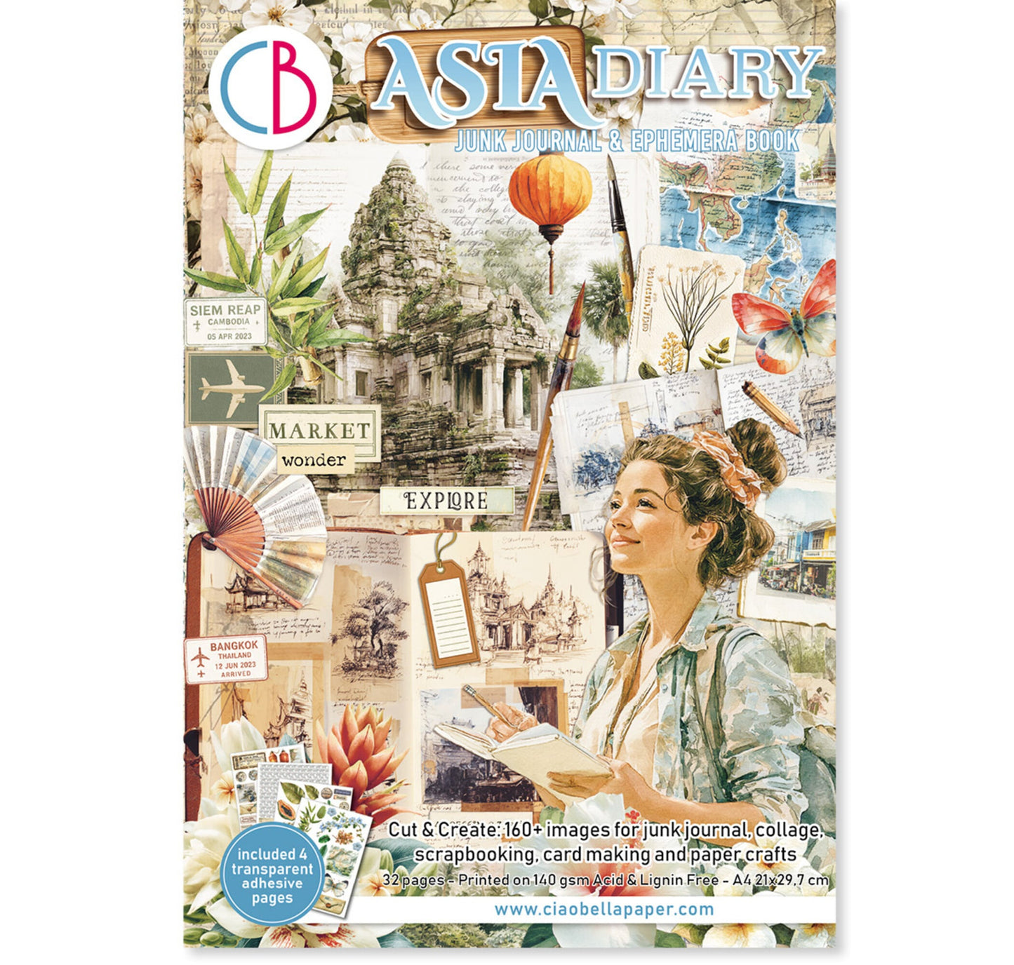 Junk journal -vihko Asia Diary