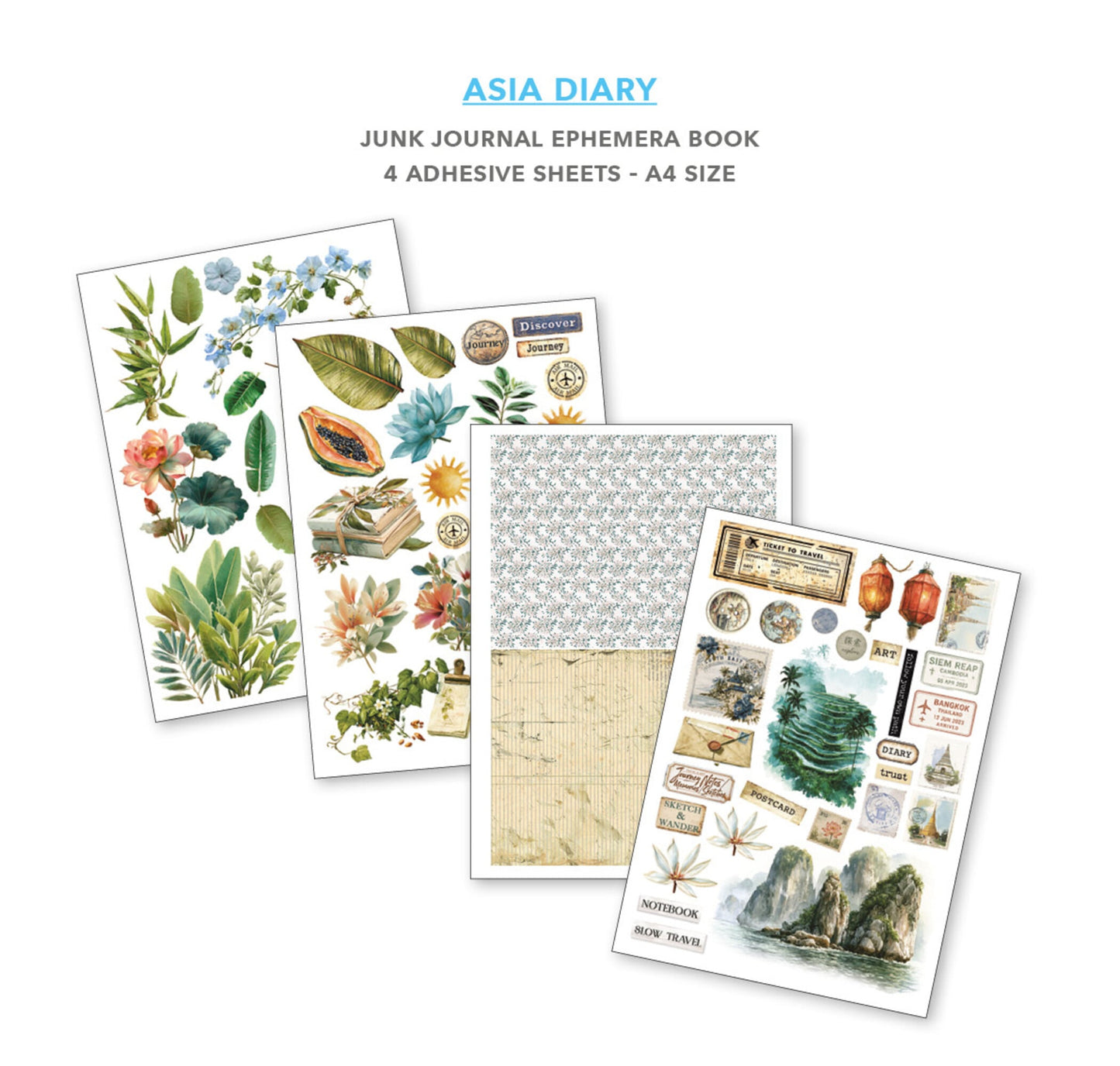 Junk journal -vihko Asia Diary