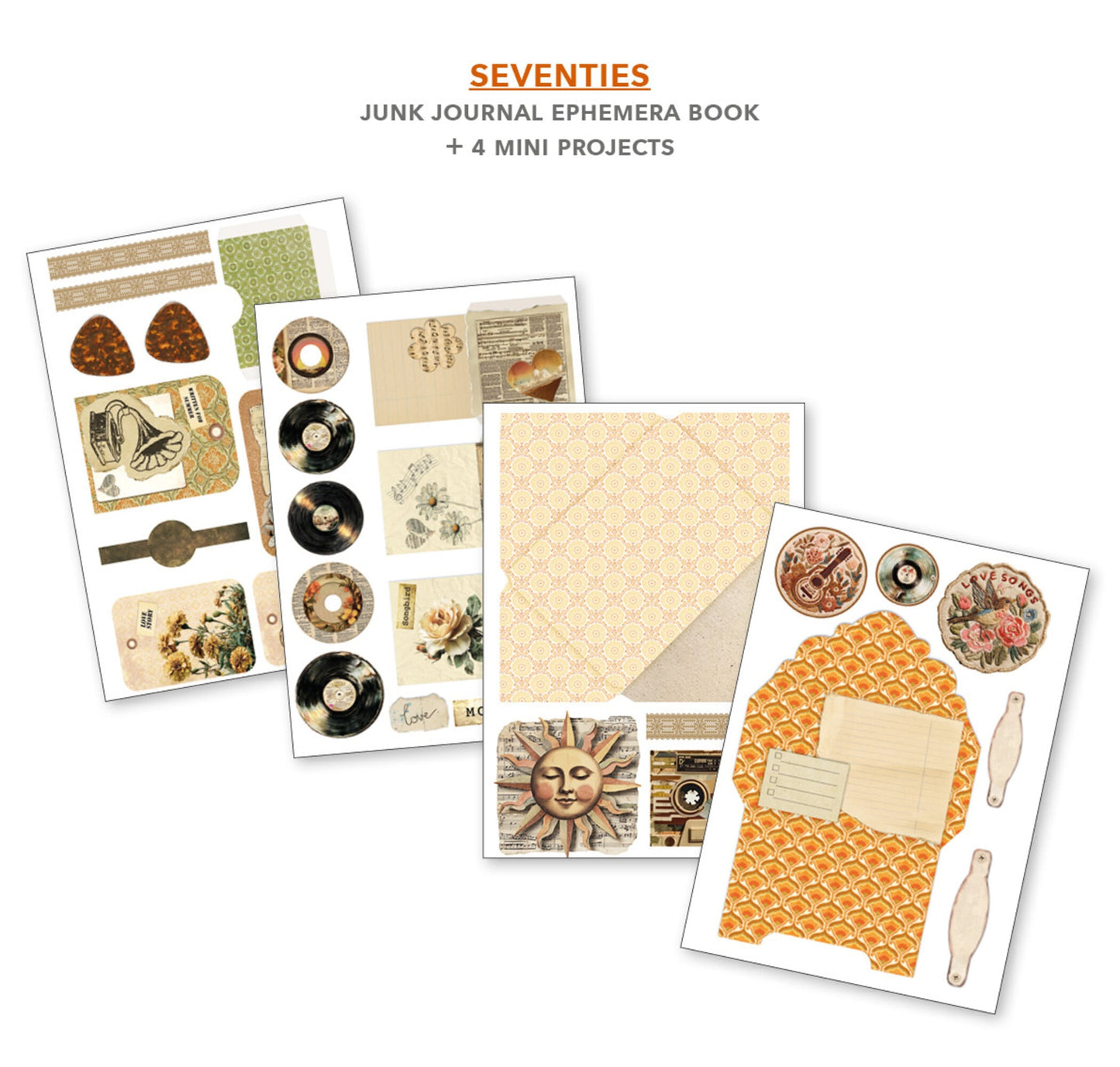 Junk journal -vihko Seventies
