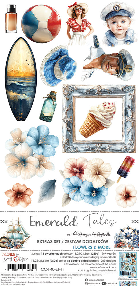 Extras to cut set, Flowers, Emerald Tales