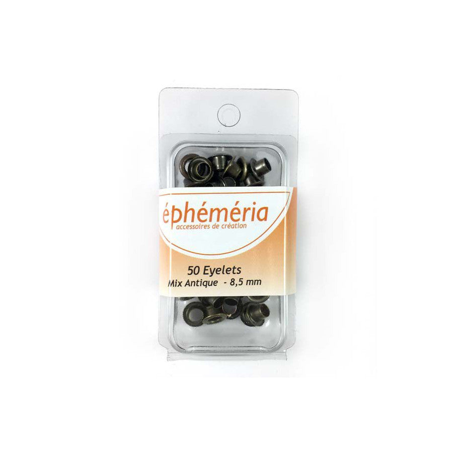 Eyeletit 8mm, mixed antique