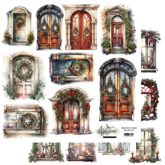 Ho ho ho doors, leikattavat kuvat 30,5 x 30,5cm