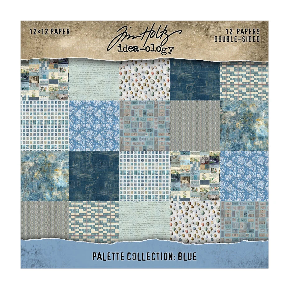 Tim Holtz paperikko Blue 12"