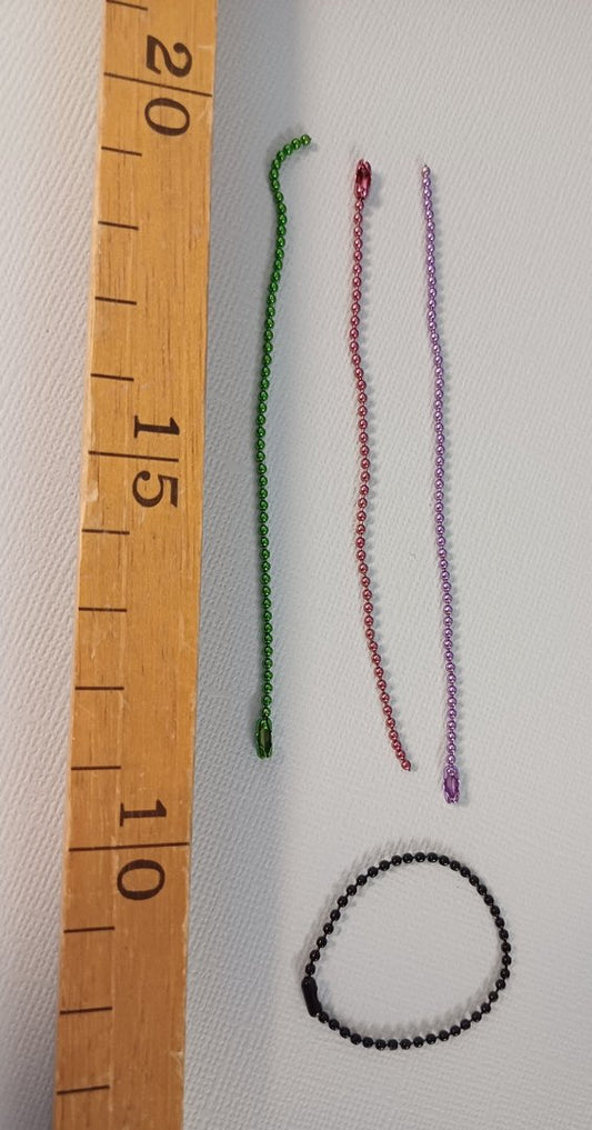 Metalliketju 10cm lukolla pinkki