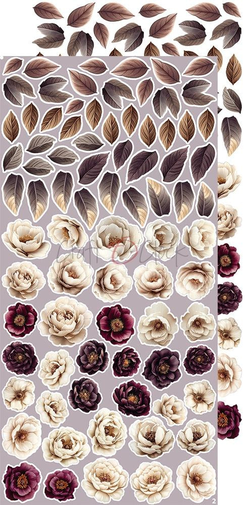 Extras to cut set, Flowers, Plum and Caramel