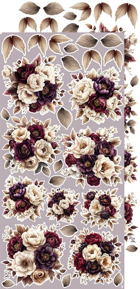 Extras to cut set, Flowers, Plum and Caramel