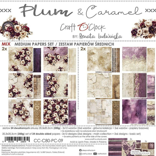 Plum and Caramel mix paper set 8"