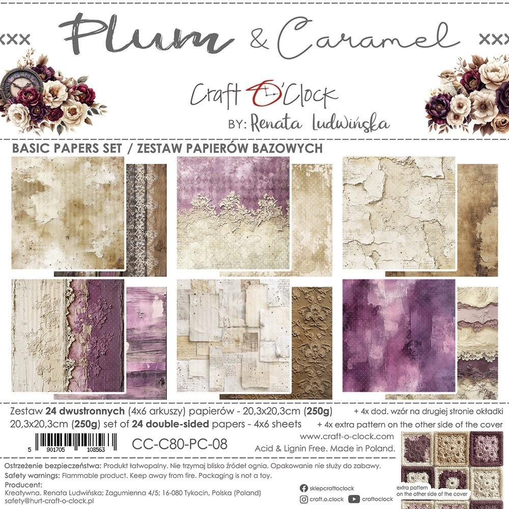 Plum and Caramel, Basic paper set 8"