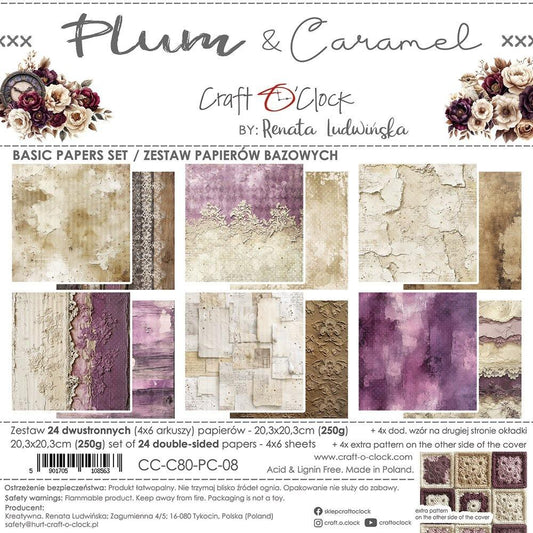 Plum and Caramel, Basic paper set 8"