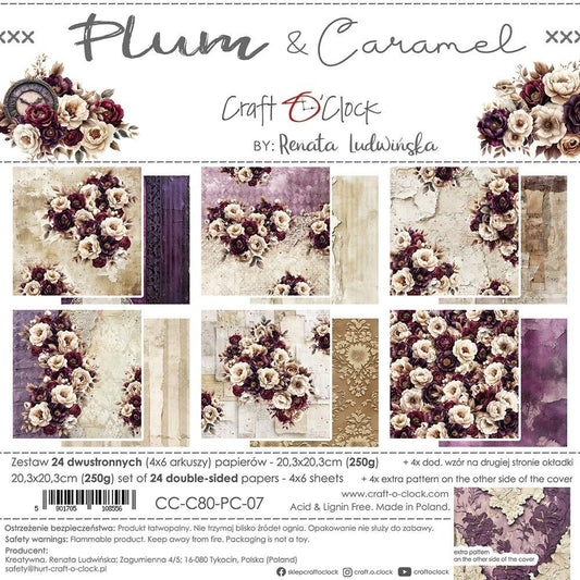 Plum and Caramel paper set 8"
