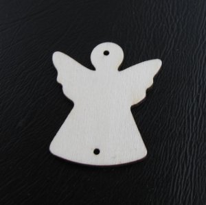 Enkeli puukoriste 38 x 45 x3mm, 4kpl